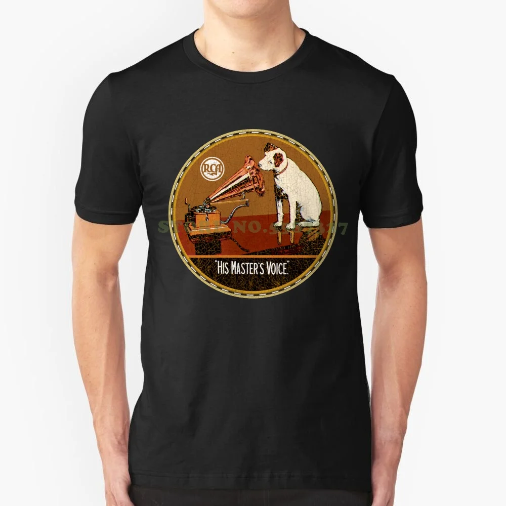 His Masters Voice Rca Graphic Custom Funny Hot Sale Tshirt His Master Voice Rca Dog Home Street Edison Music Giradischi