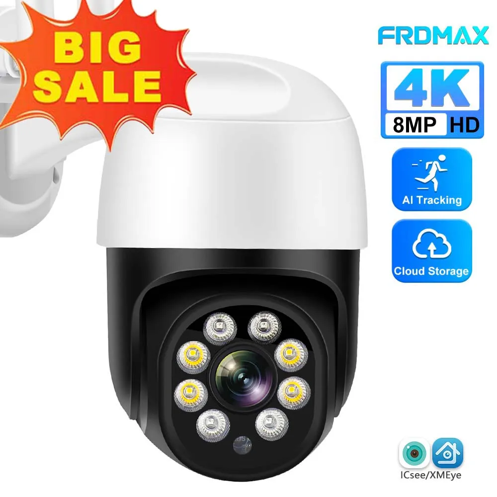 Telecamera Ip Wi-Fi 4K Da 8 Mp, Telecamera Ptz A Doppio Obiettivo Per Esterni, Protezione Di Sicurezza, Telecamere Di Sorveglianza Wi-Fi Da 5 Mp, Rile