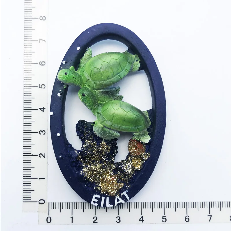 Eilat Island Turtle Shape Magnete Per Frigorifero Regalo Resina Decorazione Messaggio Adesivo Souvenir Turistico