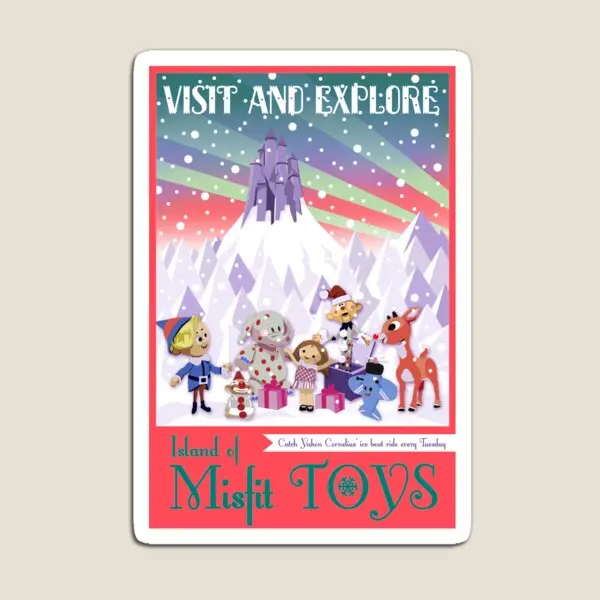 Isola Di Misfit Toys Rudolph Vintage Magnet Funny Kids Stickers Frigorifero Giocattolo Per Frigorifero Organizer Holder Cute Decor Home