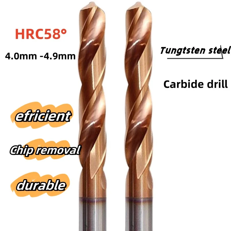 Hrc58 Trapano In Metallo Duro Con Gambo Dritto 4.0 4.1 4.2 4.3 4.4 4.5 4.6 4.7 4.8 4.9 Metallo Duro