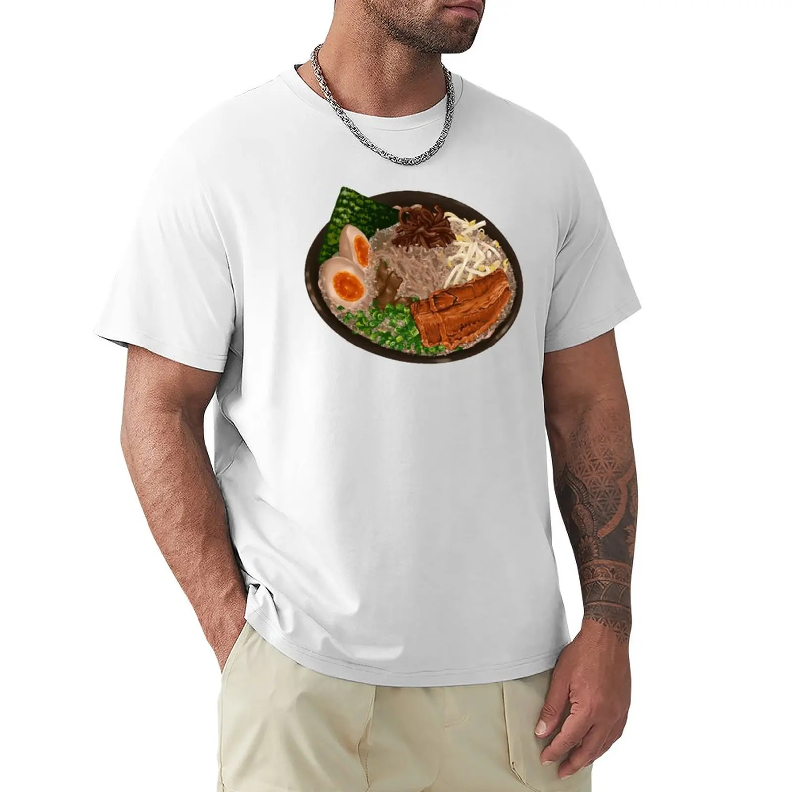 Ramen Lover - Tonkotsu Pork Belly Japanese Noodles T-Shirt Manica Corta Maglietta Personalizzata Ragazzi Animal Print Shirt Abbigliamento Uomo