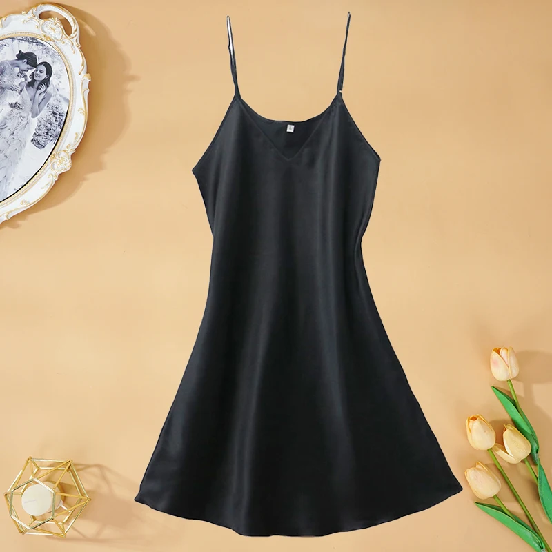 Abito Da Notte Sexy In Raso Di Seta Da Donna Camicie Da Notte Senza Maniche Camicia Da Notte Con Scollo A V Camicia Da Notte Plus Size Indumenti Da No