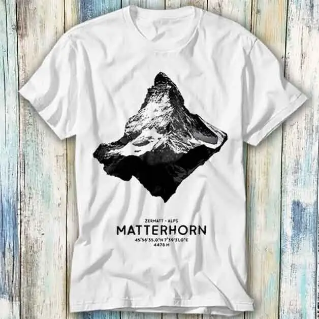 Matterhorn Swiss Alps Ski Zermatt Gps T Shirt Meme Gift Top Tee Unisex 414