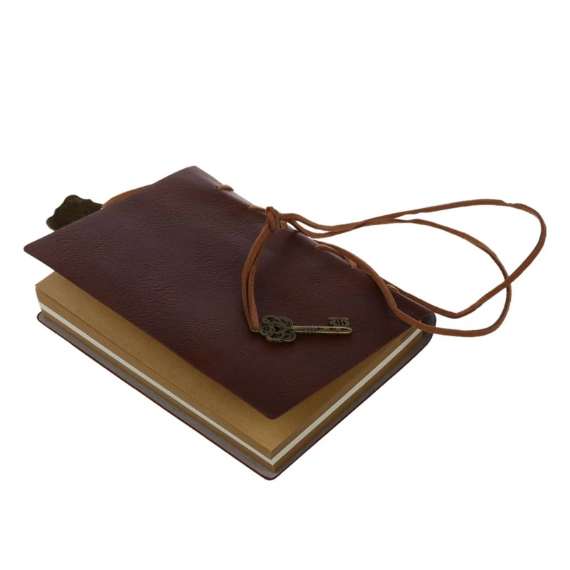 2X Delicate Cool Classic Vintage Leather Bound Blank Pages Journal Diary Notebook