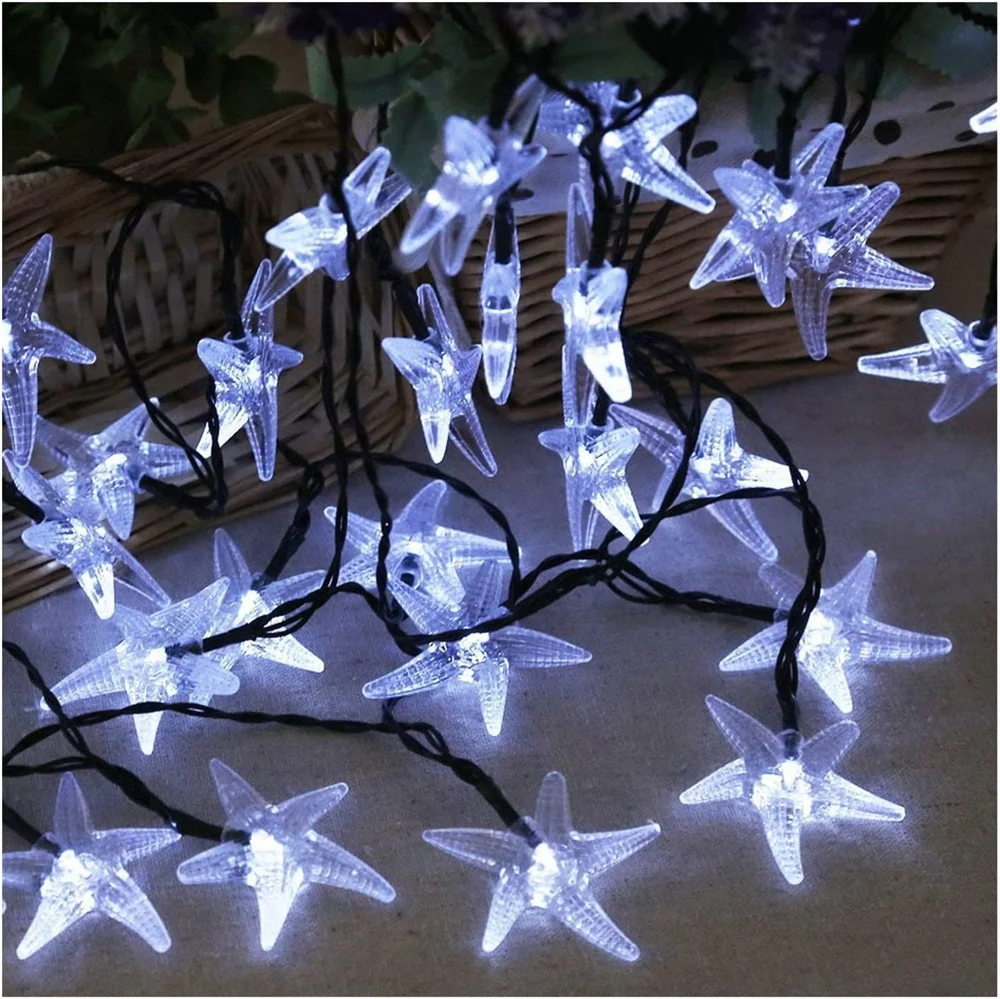 Solar Starfish Led Lights Outdoor Waterproof Ocean Sea World Night Lights Solar Powered Fairy String Lights Garden Wedding 450