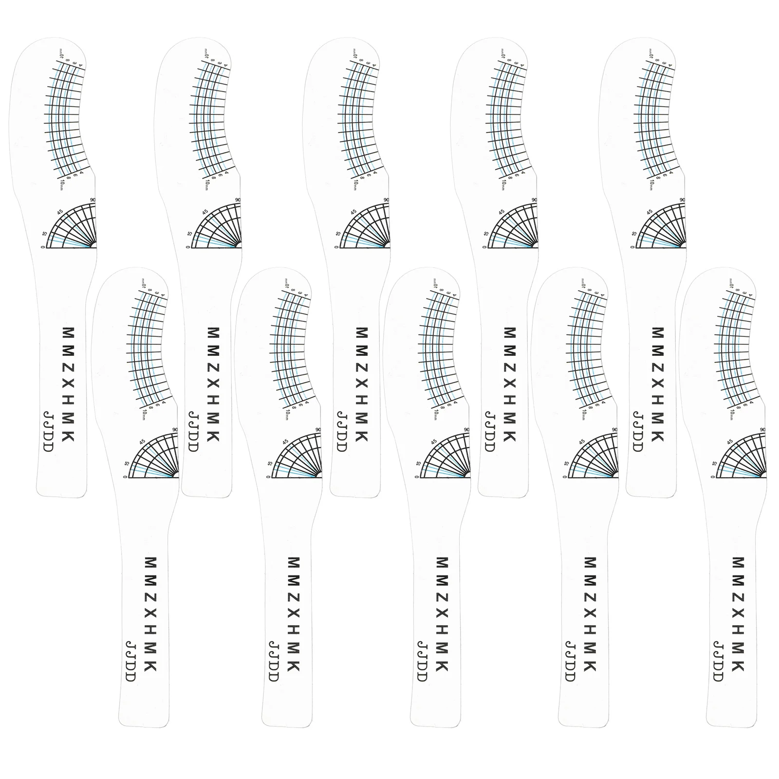 10 Pezzi Strumento Di Misurazione Delle Ciglia Strumenti Righello Di Lunghezza Ciglia Finte Tech Must Haves Plastica Misura Roba Bigodino