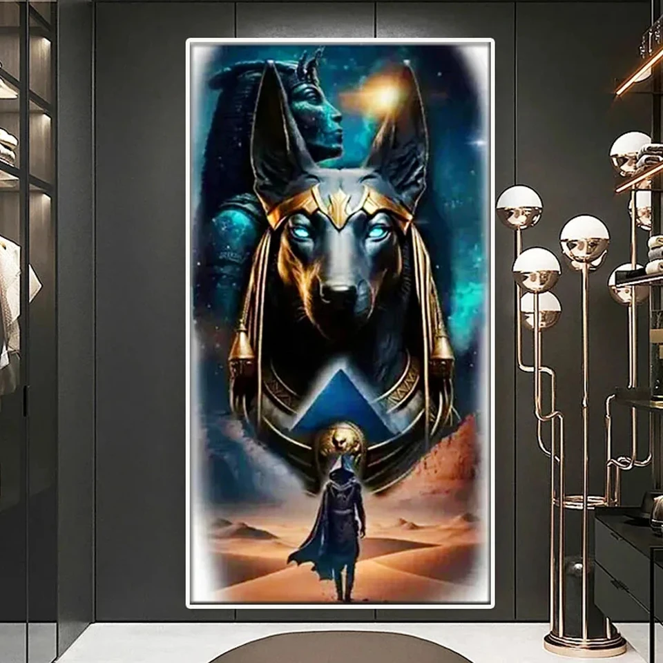 Antiche Icone Egiziane 5D Pittura Diamante Fai Da Te Faraone Ricamo 3D Pieno Quadrato/Diamante Rotondo Mosaico Dio Egiziano Decorazioni Per La Casa