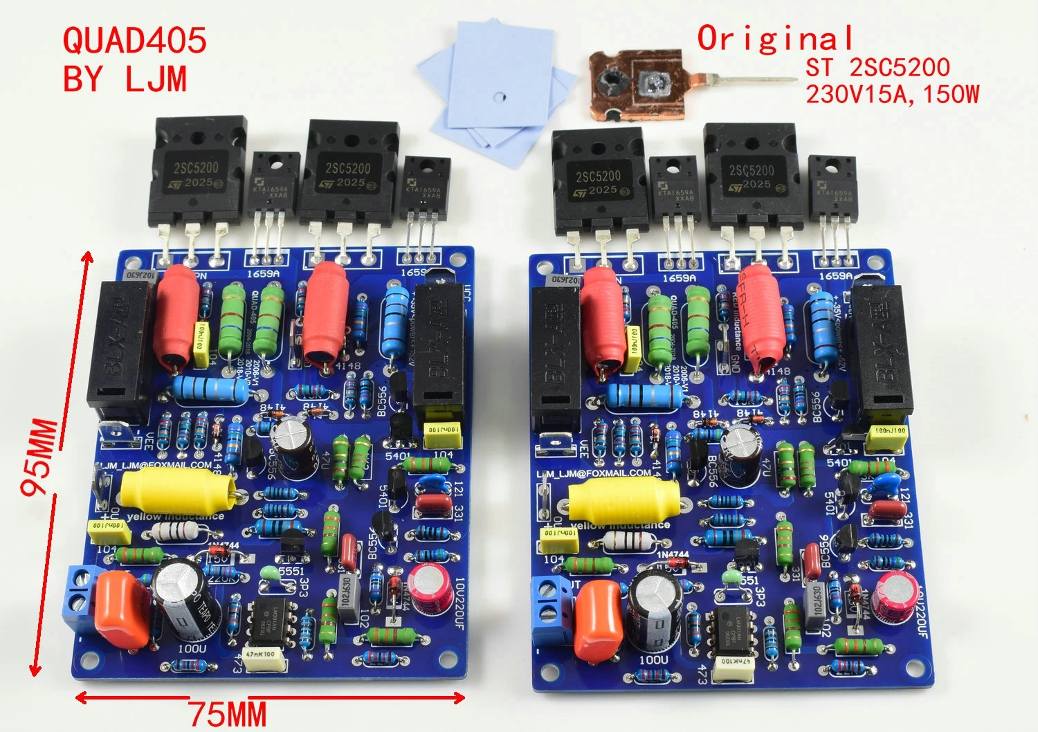 Scheda Amplificatore Stereo Hifi Assemblata Basata Su Quad 405 Line Amp