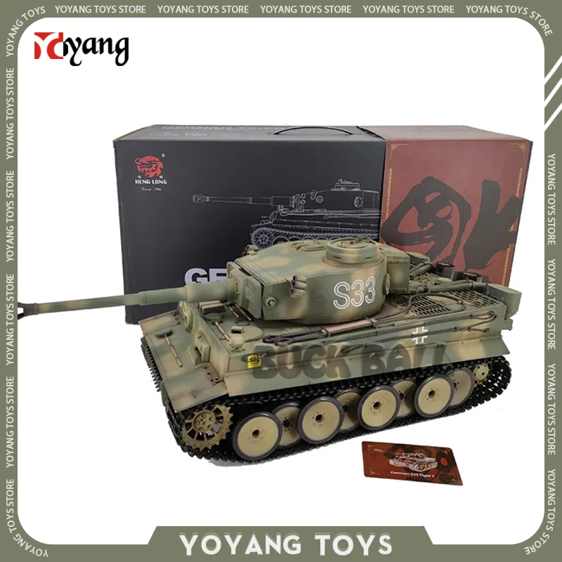 1/16 Henglong Remote Control Battle Tank German Camo Tiger Heavy Rc Tank Emissione Di Fumo Effetti Sonori Modelli Di Simulazione Giocattoli Per Ragazz