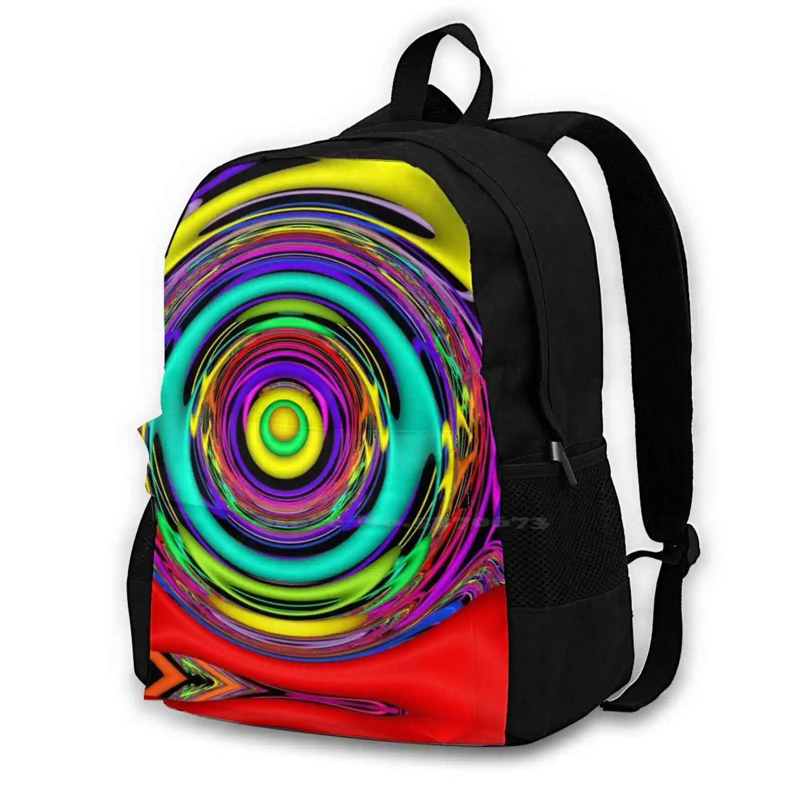 Color Vision Fashion Bags Zaini Rainbow Bright Ring 3D Color Patterns Vivid Gallery Vibrant Psichedelic Curve Frenzy