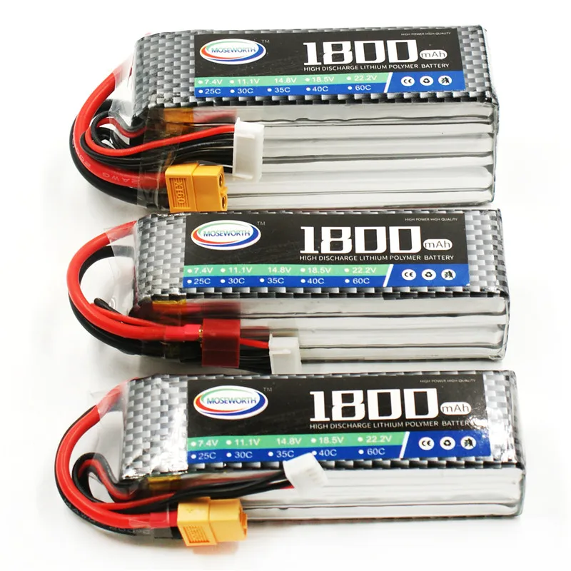 Batteria Lipo 3S 11.1V 100C 1800Mah Con Spina Per Rc Fpv Airplane Quadcopter Helicopter Drone Racing Model Hobby
