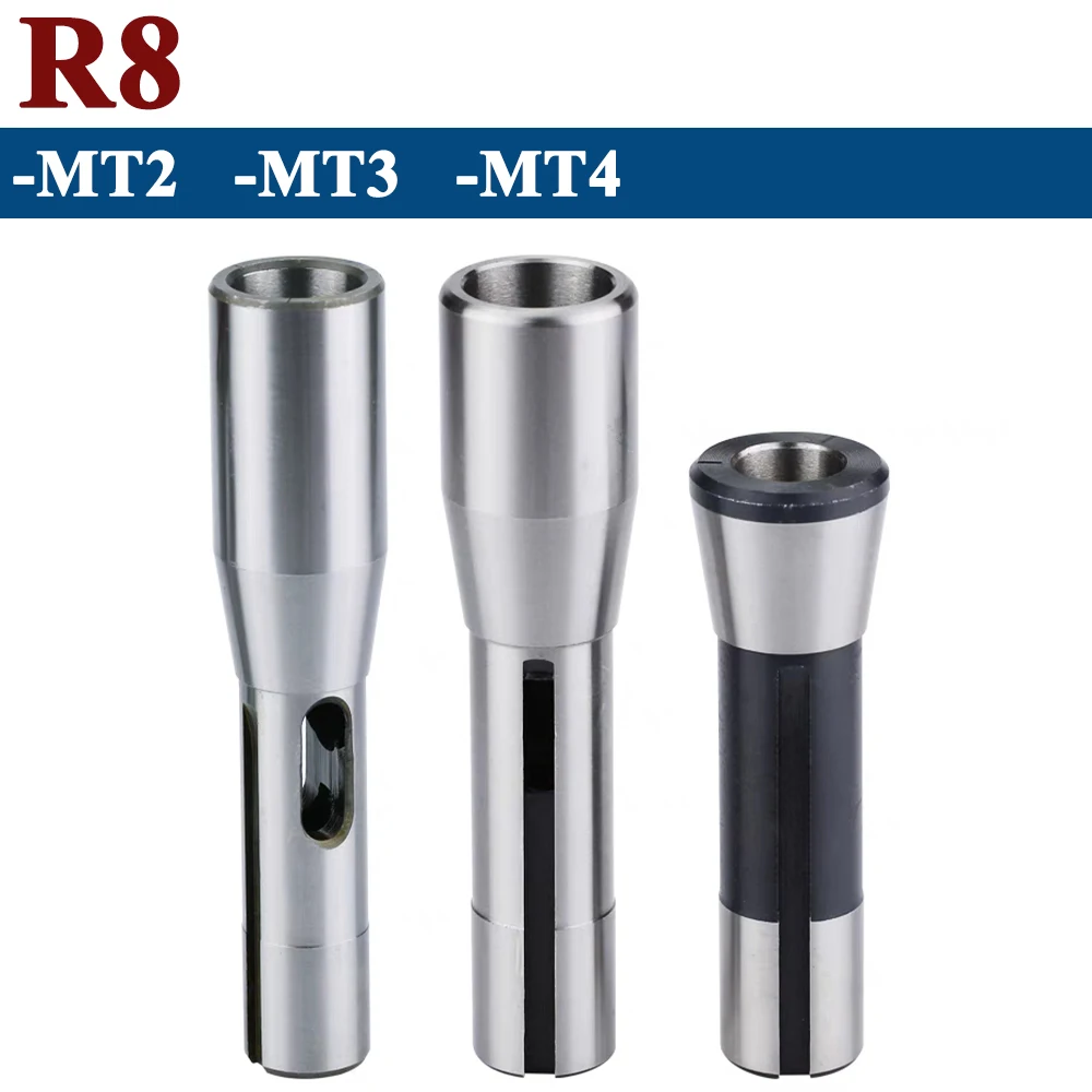 R8 Shank To Mt1 Mt2 Mt3 Trapano Mandrino Arbor Morse Cono Adattatore Manicotto Gambo Dritto Asta Mandrino R8-Mt3
