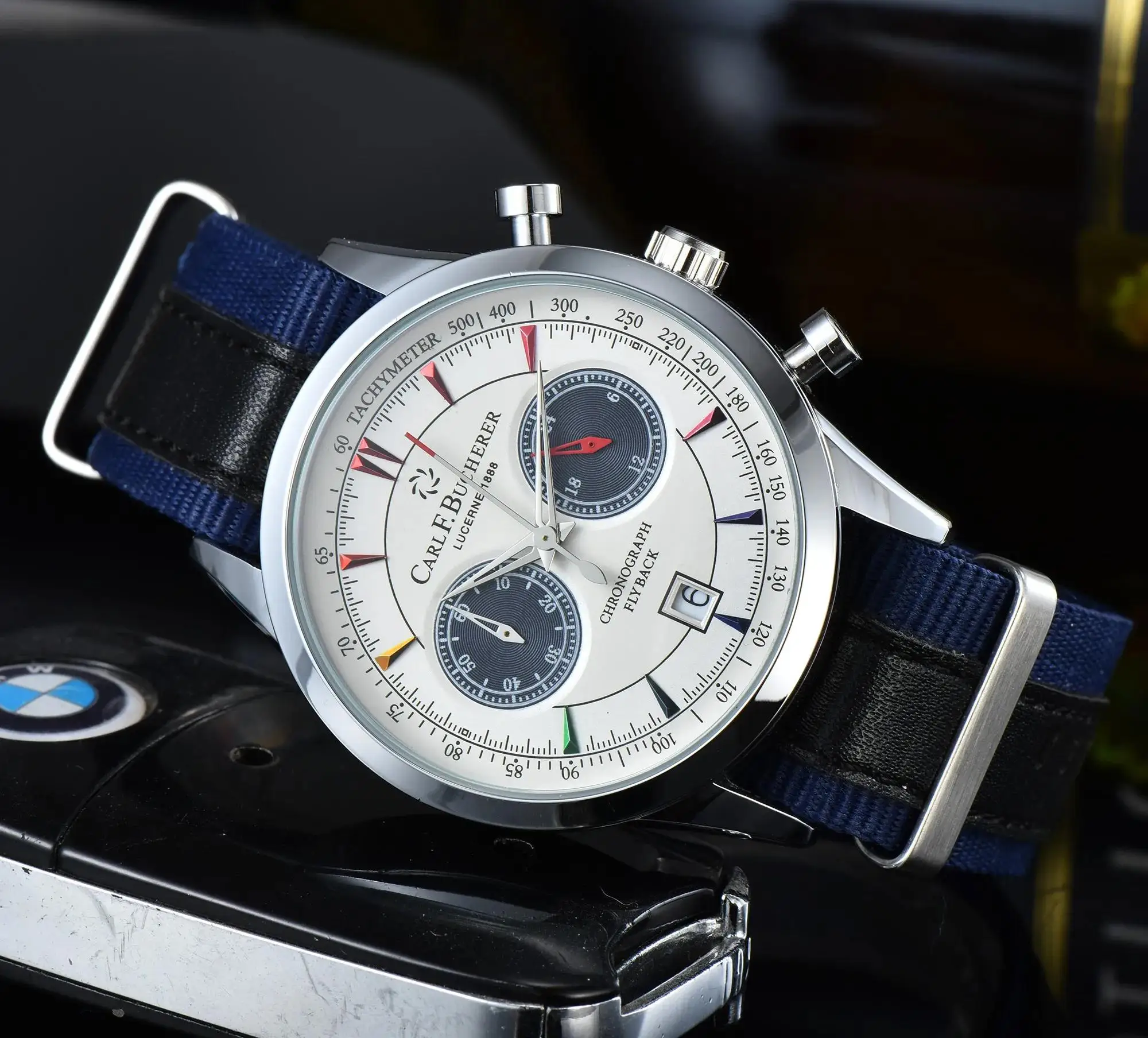 Carl F. Bucherer Watch Limited Edition Maliron Series Cronografo Multifunzionale A Cinque Pin Orologio Da Uomo Con Cinturino In Nylon Di Alta Qualità