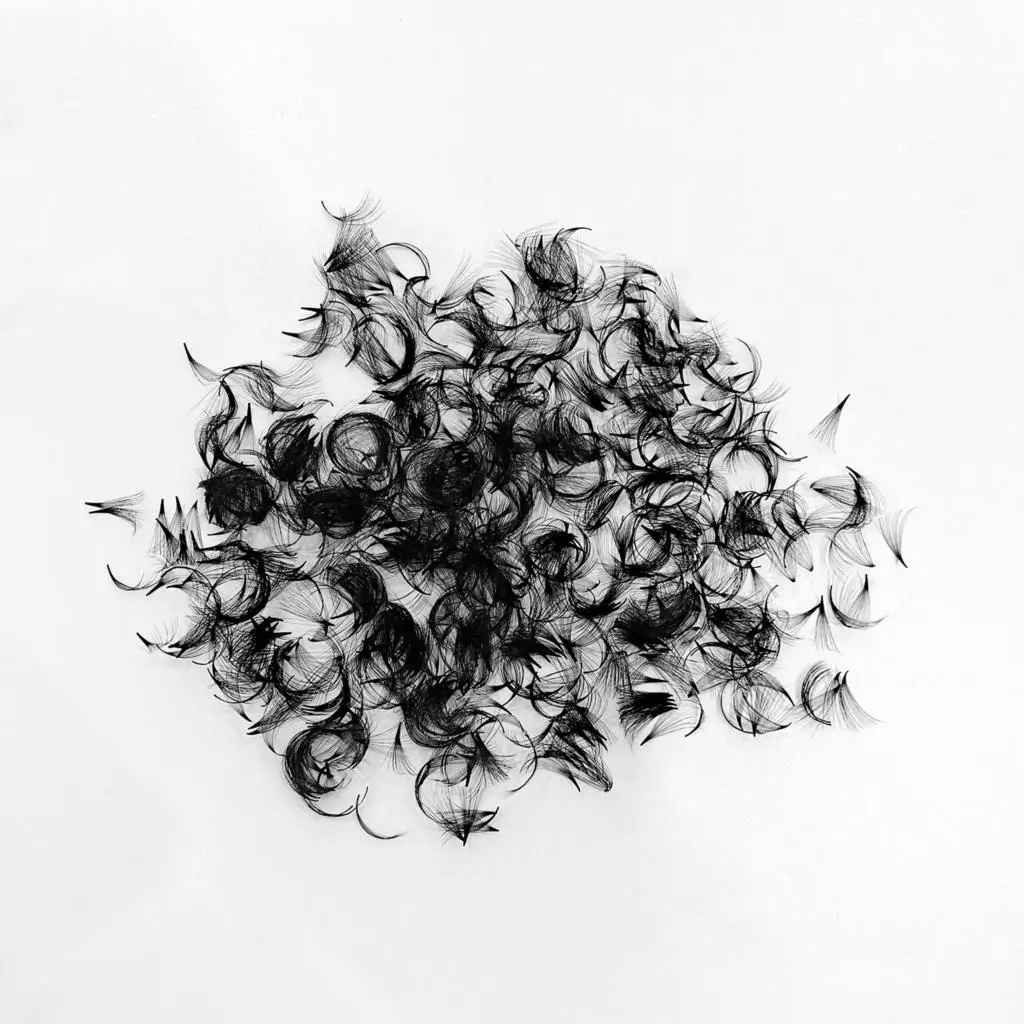 Abonnie 500 Fans Base A Punta Premade Volume Fans Stelo Medio Sharp Thin Pre Made Russian Volume Fans Extension Ciglia