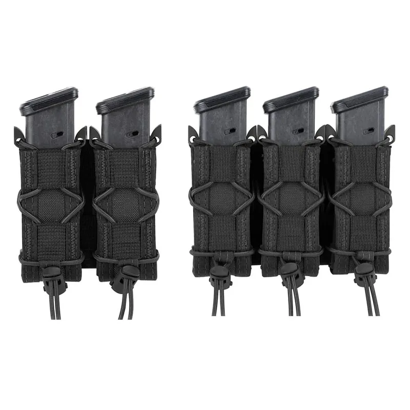 Tactical 9Mm Pistol Magazine Pouch Molle Mag Holster Military Hunting Flashlight Torch Holder Edc