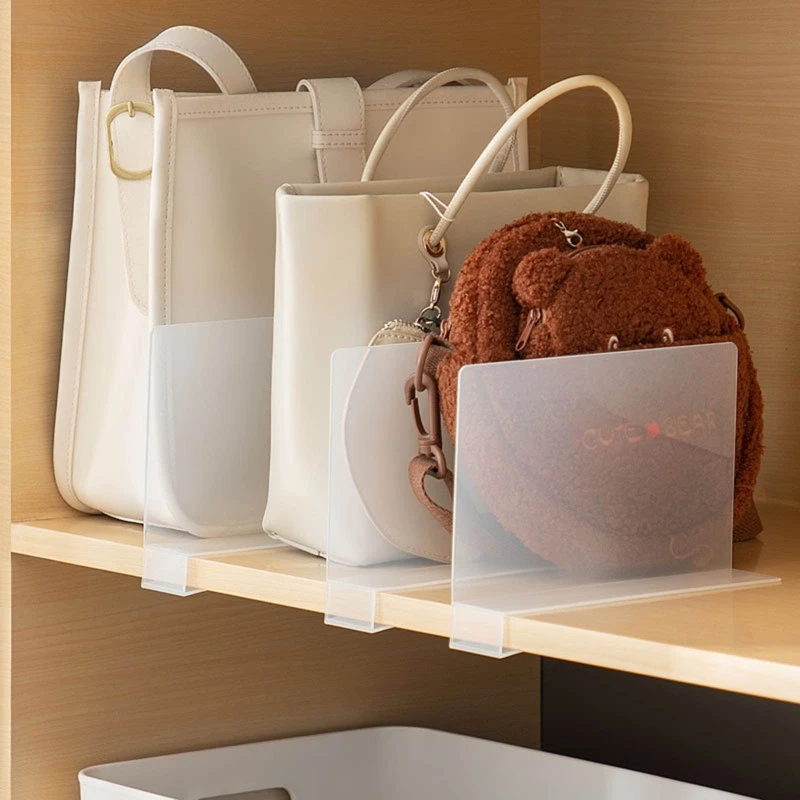 2Pcs Trasparente Vestiti Divisori Libri Assicella Desktop Storage Divider Wall Cabinet Separatore Scaffale Commodity Storage Case