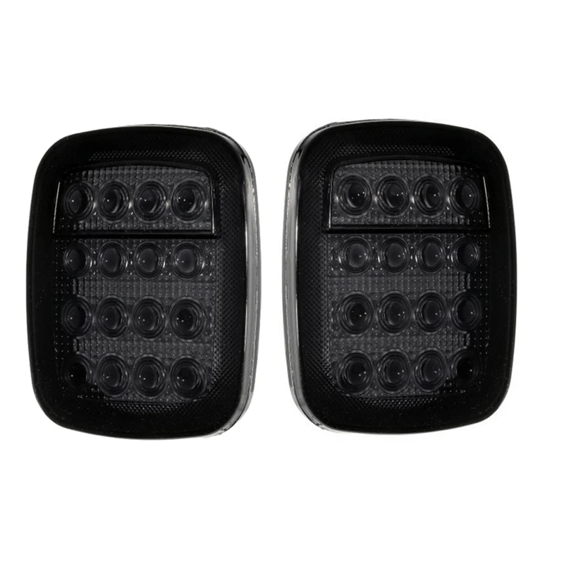 16 Led Smoke Black Universal Car Rear Tail Brake Turn Stop Light Per Wrangler Yj Tj Cj Jk Truck Trailer Truck Boat