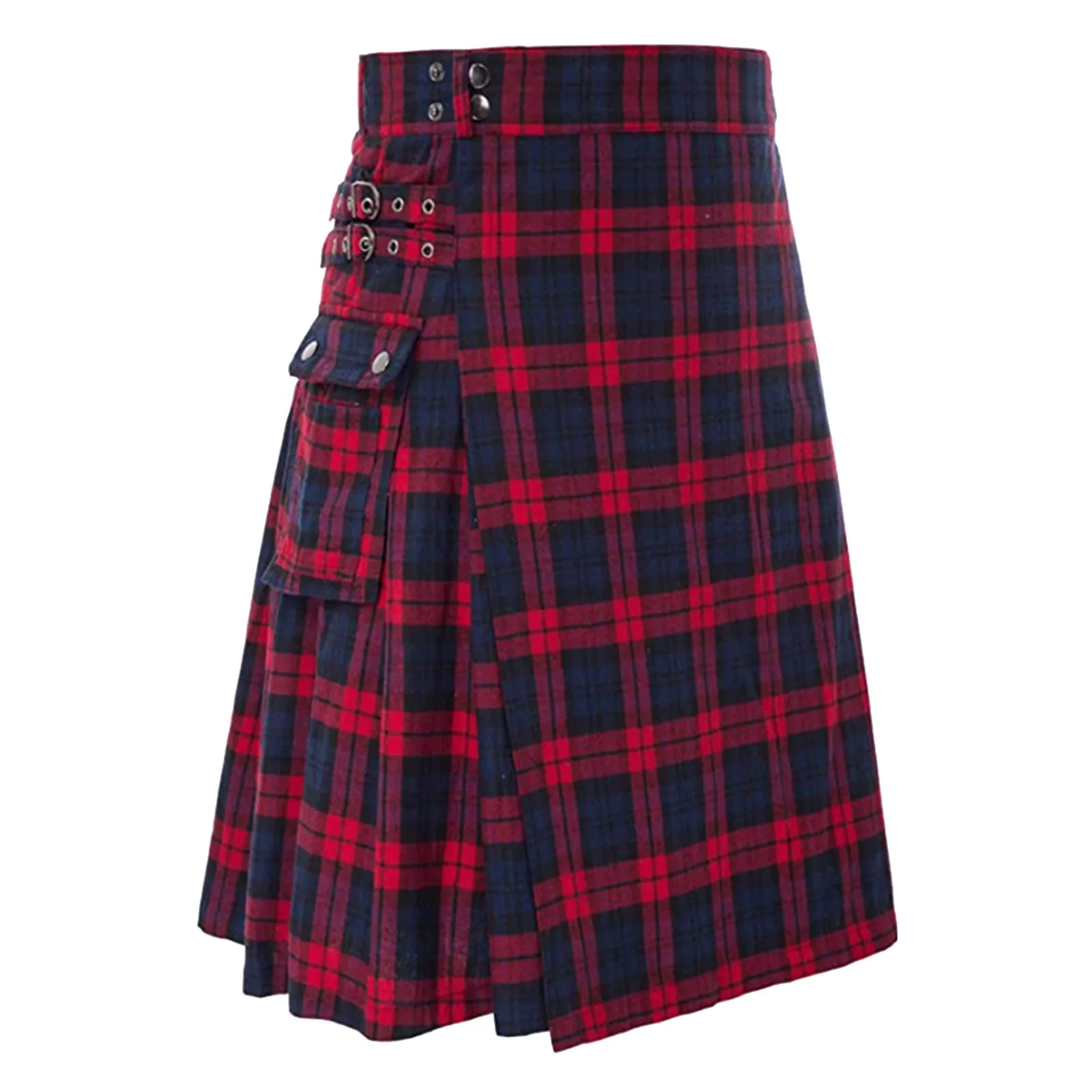 Plaid Tradizionale Kilt Utility For Mens Moda Scozzese Gonna A Pieghe Cintura Highland Vintage Al Ginocchio Kilt Gonne Maschili