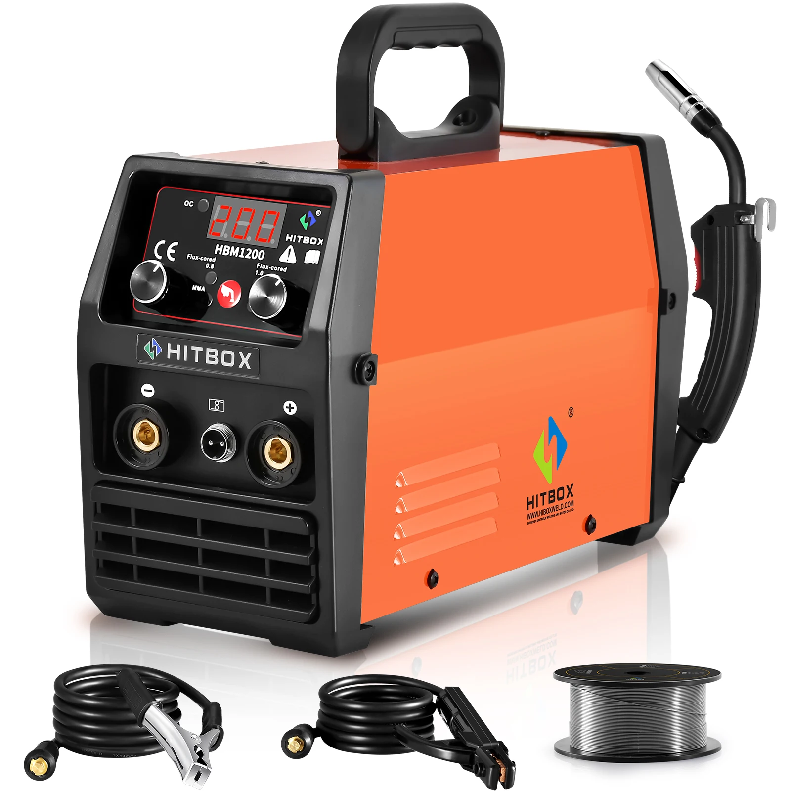 Saldatrice Hitbox Mma Tig Mag Mig Saldatore Hbm1200 Mig Co2 Mag Igbt Saldatrice Inverter