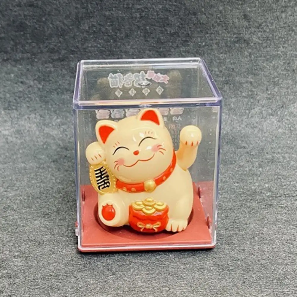 Simpatica Statua Del Gatto Della Fortuna Di Bell'Aspetto Leggero In Miniatura Lucky Cat Art Craft Light Energy In Miniatura Lucky Cat
