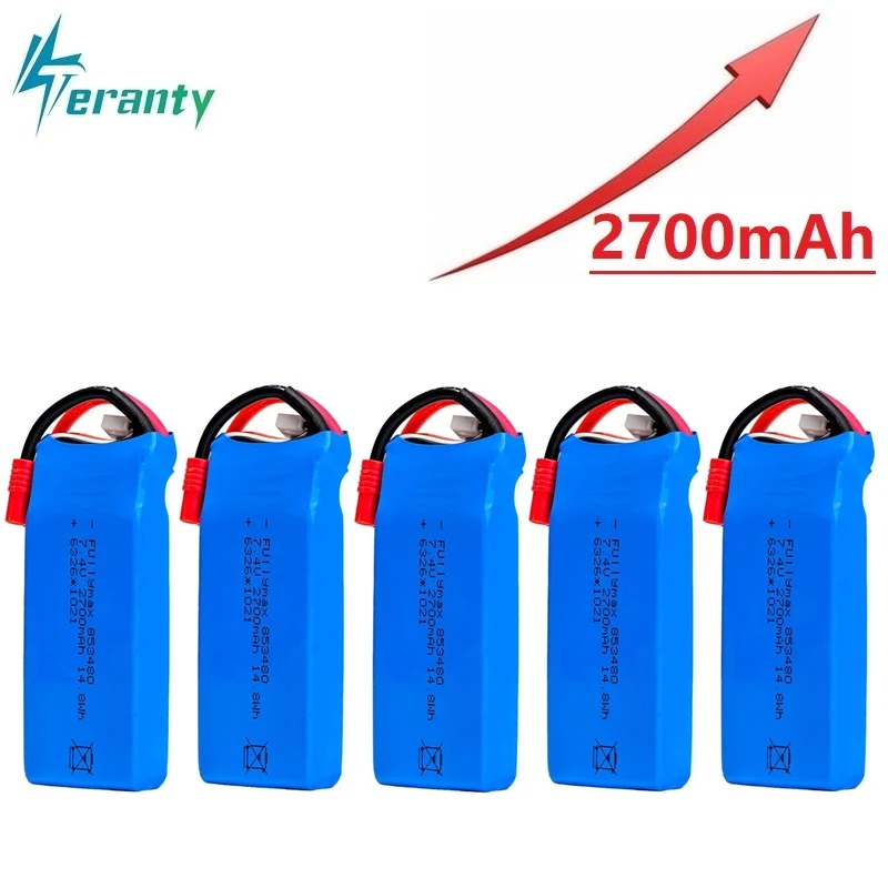 Batteria Lipo 7.4V 2700Mah Per Syma X8C X8W X8G Rc Drone Pezzi Di Ricambio 2S 7.4V 853480 Batteria Per Parti Di Giocattoli Rc