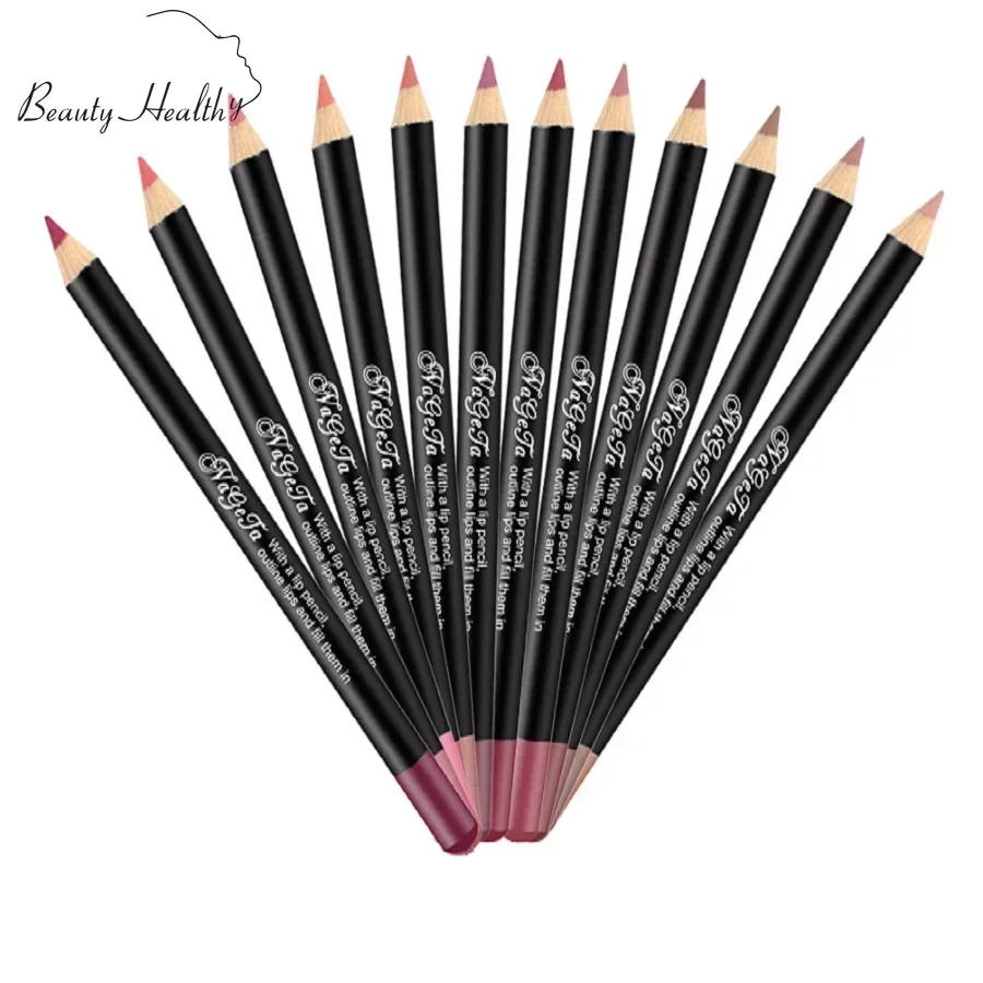 12 Colori Set Di Matite Professionali Per Labbra Opache Per Labbra Kit Di Strumenti Cosmetici Per Trucco Con Penna Per Labbra Naturale Liscia E Duratu