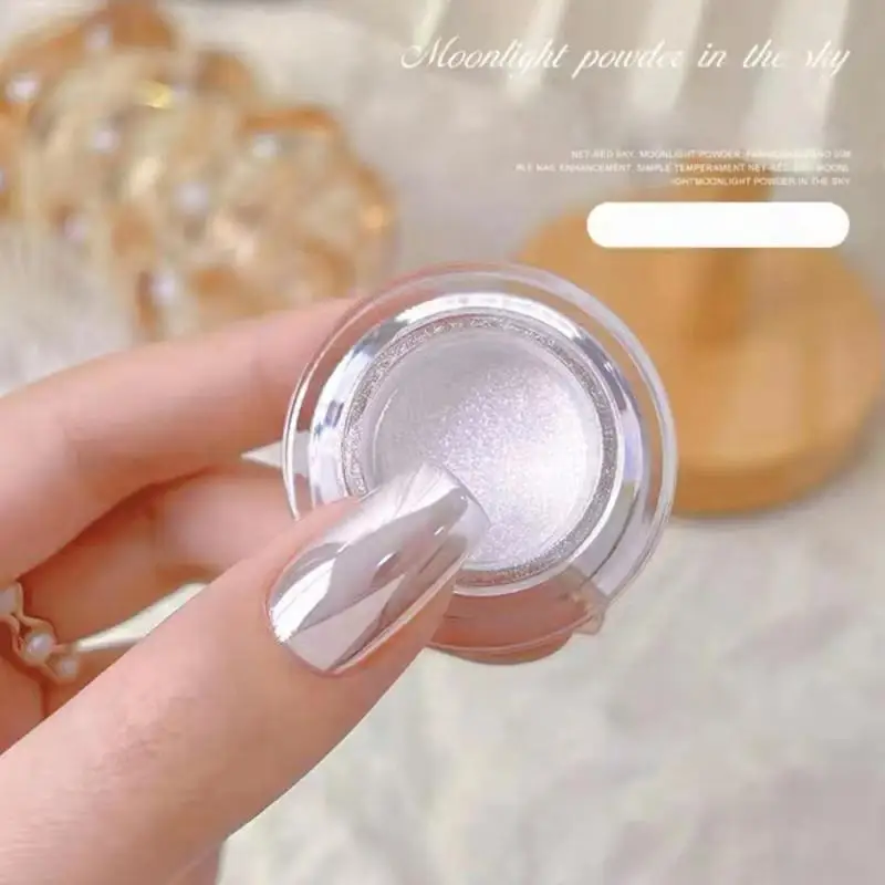 Nail Aurora Powder Silver Moonlight Ultralight Powder Magic Mirror Powder Glue Solid Mirror Sky Mirror Enhancer Moonlight Art De