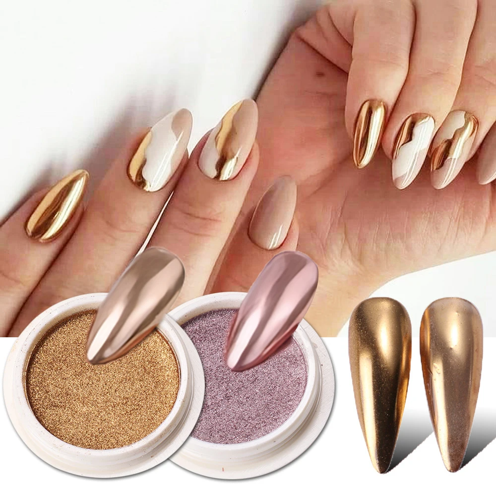 Aurora Solid Mirror Nail Powder Glitter Holographic Laser Nail Uv Gel Polish Chrome Pigment Nail Art Decorazioni Accessorio