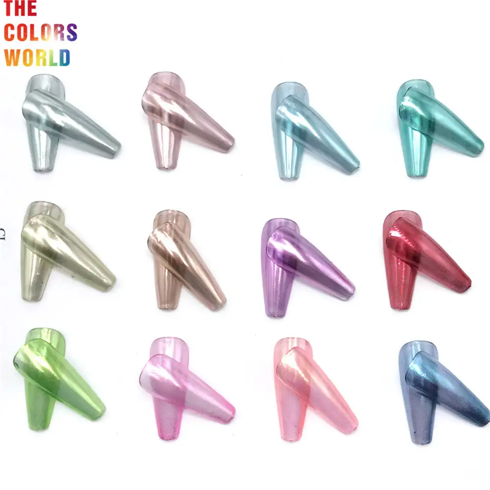Tct-765 Mirror Powder Bright Metallic Effect Chrome Pearl Nail Powder Manicure Aurora Pigment Magic Nail Dust Pearl Nail Powder