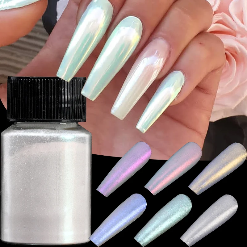 Colorful Aurora Nail Glitter Powder Olografico Trasparente Sparkle Nails Dip Powder Pearl Shimmer Manicure Decorazione Pigmento