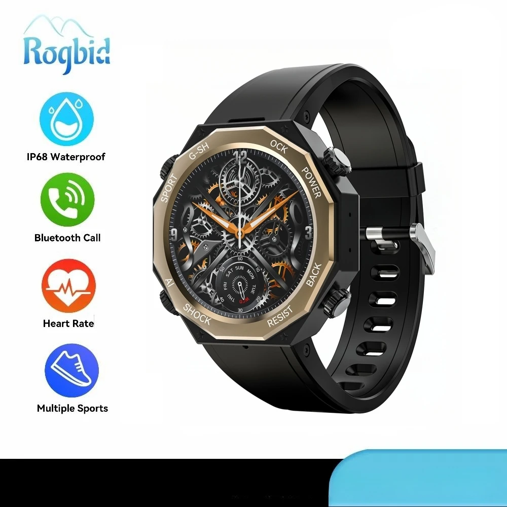 2024 Nuovo Smart Watch Rugged Outdoor Sport Fitness Tracker Crea 5Atm Impermeabile Bluetooth Call Smartwatch Men Fitness Tracker