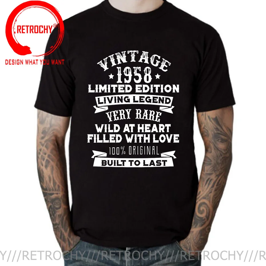 Vintage Limited Edition 1958 Living Legend T-Shirt Costruita Per Durare Realizzata Nel 1958 Tutte Le Parti Originali T-Shirt Nata Nel 1958 Tee Shirt