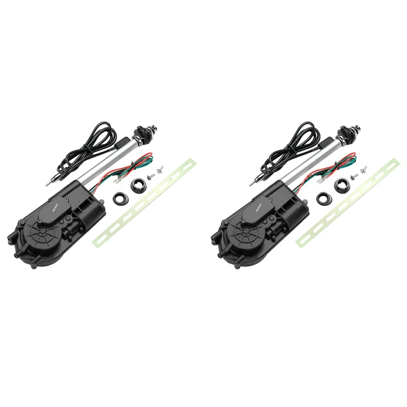 2X Antenna Automatica Universale Per Auto Suv Am & Fm Radio Mast Antenna 12V