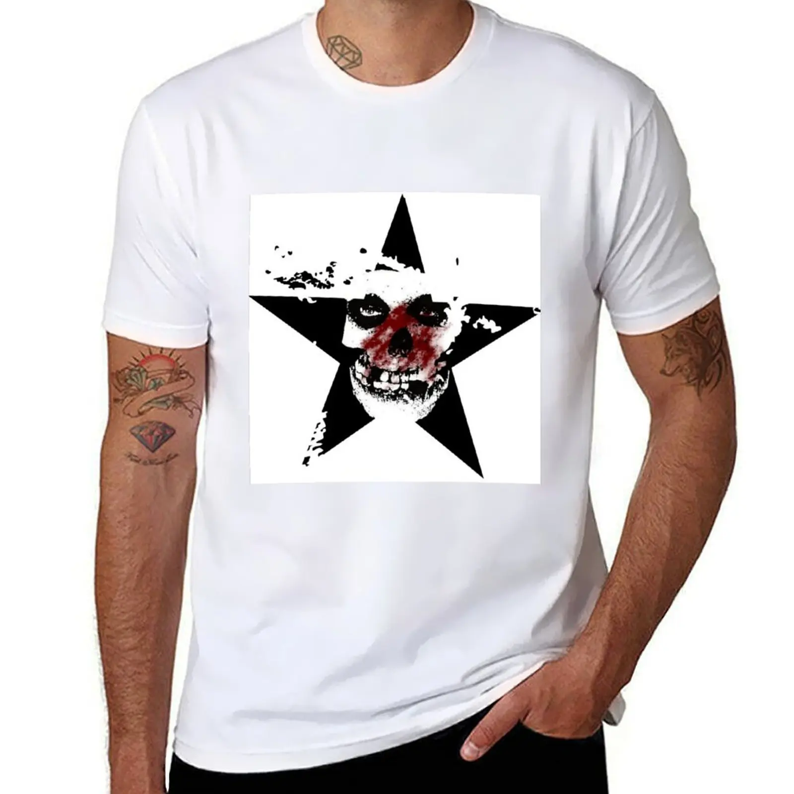 Bloody Star Crimson Ghost T-Shirt Vestiti Estetici Sweat Boys Animal Print Magliette In Cotone Da Uomo