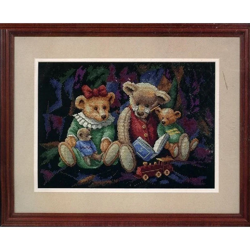Amishop Gold Collection Conted Cross Stitch Kit Storytime Bears Bear Story Time Dim 35081