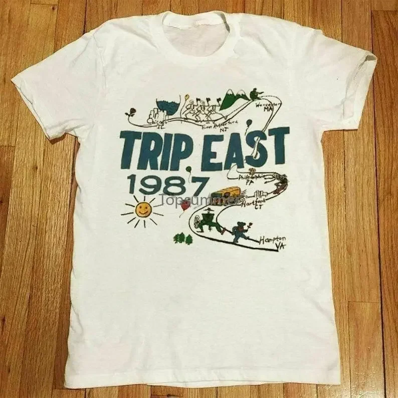 Vintage 1987 Grateful Dead Trip East Spring Tour T-Shirt Grateful Dead Lover Gi