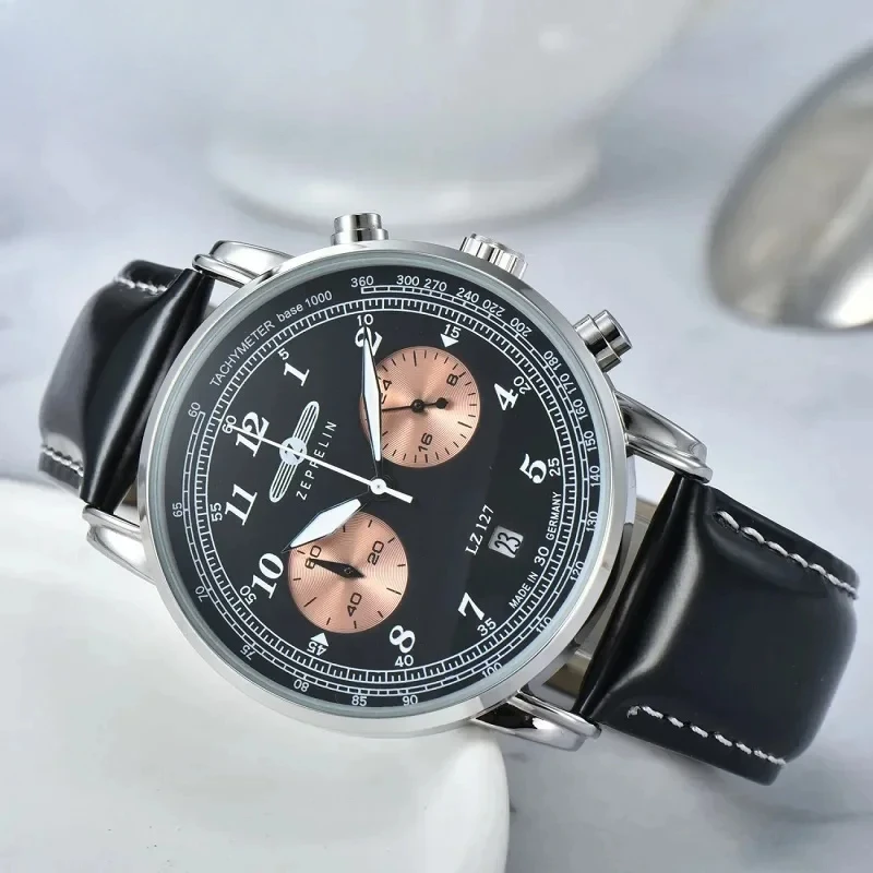 Zeppelin Owl Dial Watch For Men Business Casual Orologio Da Uomo In Pelle Impermeabile Orologi Da Uomo Luxury Trend Watch Relogio Masculino