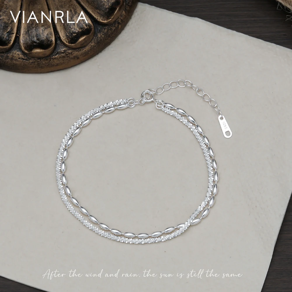 Doppia Catena 925 Sterling Silver Sparkle Glitter Margarita Twisted Rock Chain E Bracciale A Catena Ovale Con Perline