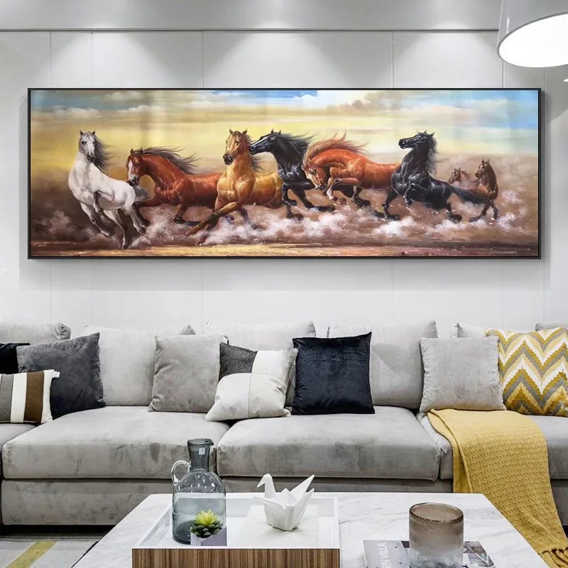 Abstract Animal Art Poster Six Running Horses Canvas Painting Modern Living Room Pittura Decorativa Art Print Picture Frameless