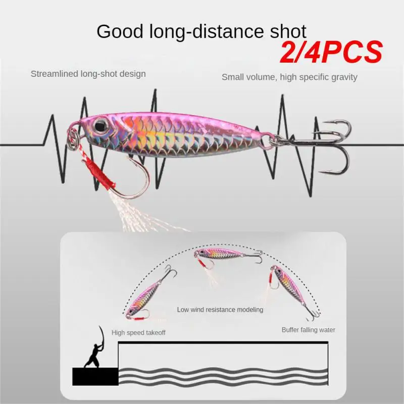 2/4Pcs Metal Jig Fishing Lure Weights 10G-40G Trolling Hard Bait Bass Fishing Bait Tackle Trout Jigging Lure Jigs Saltwater