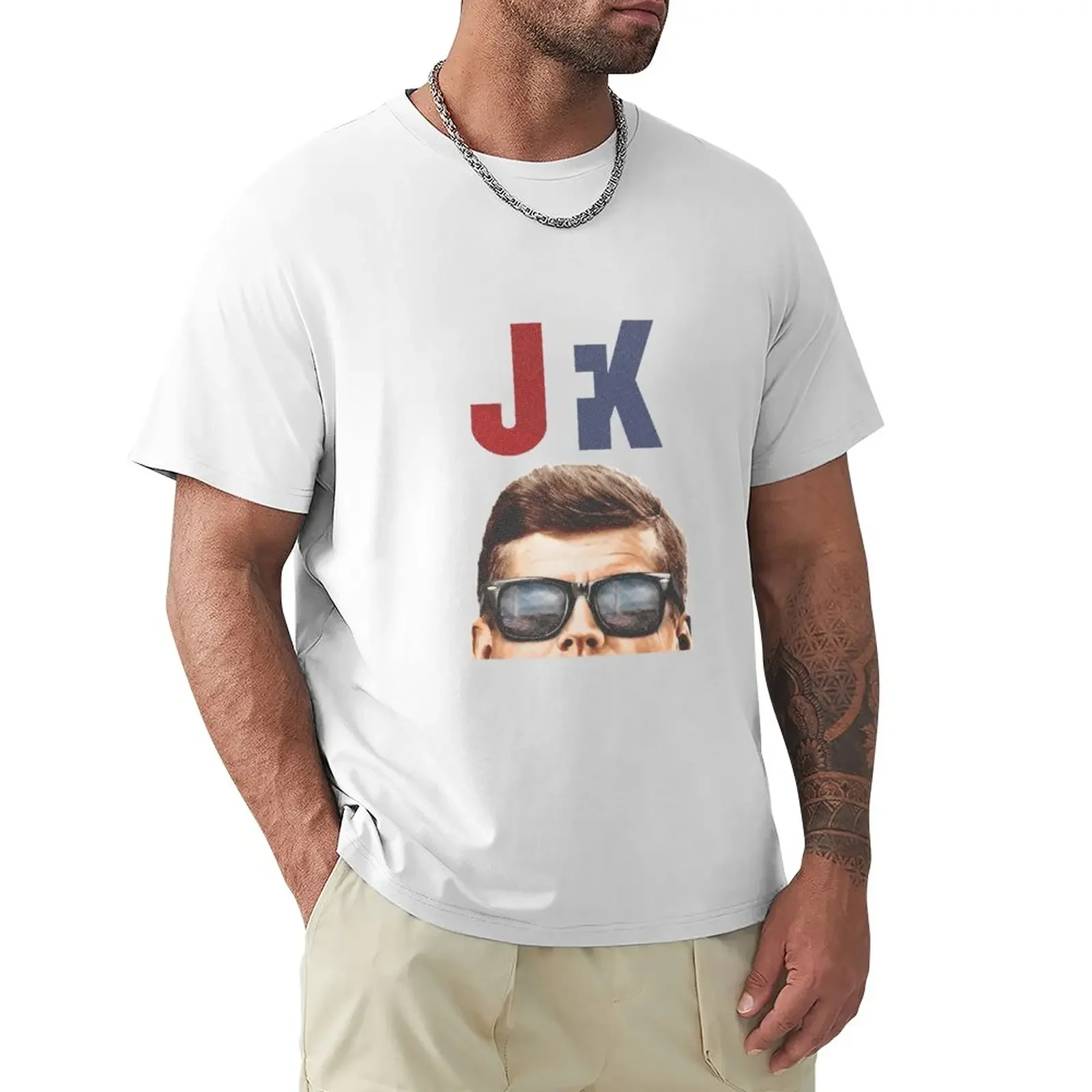 Jfk In Wayfarers T-Shirt Moda Coreana Anime Ragazzi Animal Print Abbigliamento Vintage Abbigliamento Uomo
