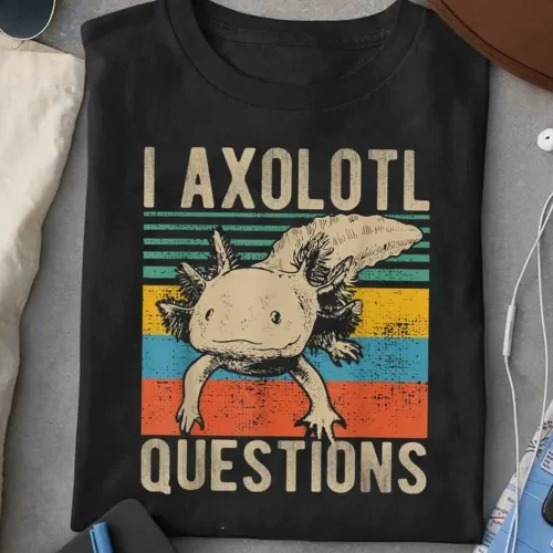 I Axolotl Camicia Per Domande, You Axolotl Questions Camicia Vintage, Divertente Axolotl T-Maniche Lunghe O Corte