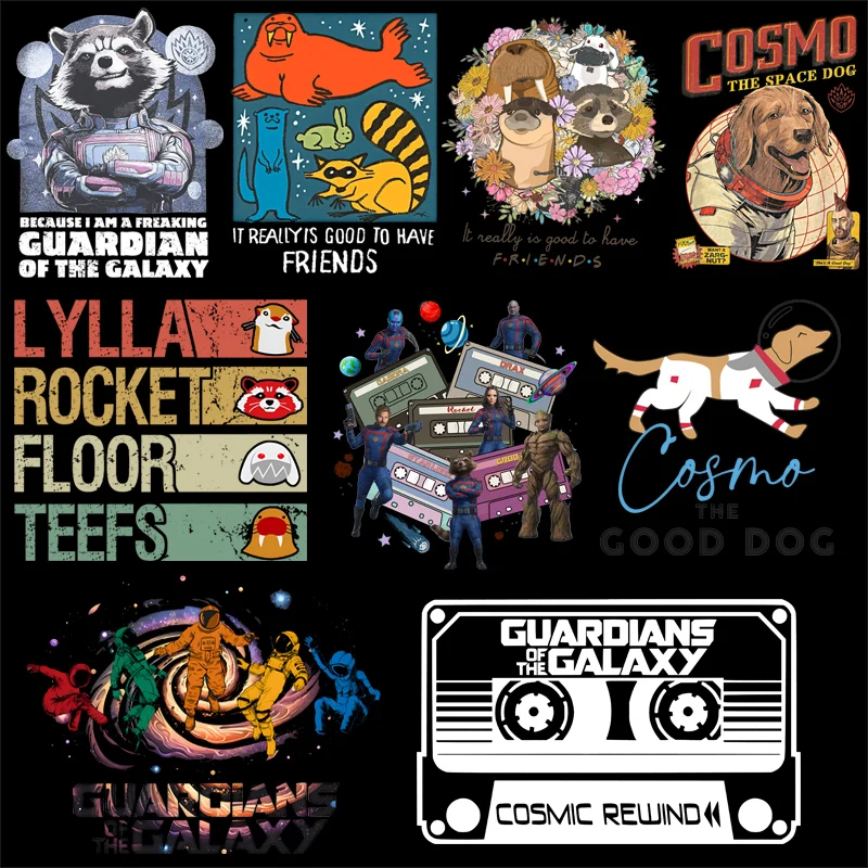 Disney Guardian Of The Galaxy Rocket Raccoon And Friends Iron On Transfers Heat Transfer Stickers