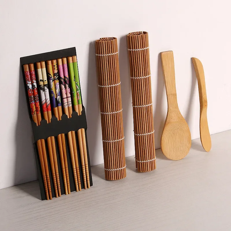 13 Pz/Set Fai Da Te Bamboo Sushi Maker Set Riso Sushi Making Kit Roll Cooking Tools Bacchette Cucchiaio Sushi Blade Sushi Curtain