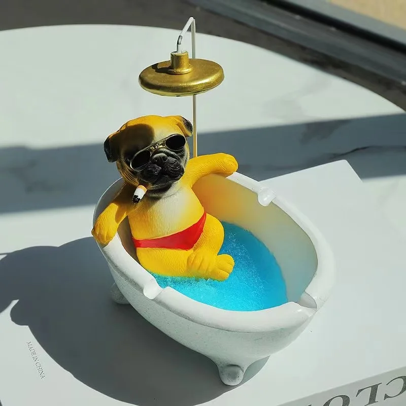 Yuba Social Dog Posacenere Creativo Office Anti-Fly Ash Smoke Cup Cartoon Household Living Room Decoration Posacenere Portatile