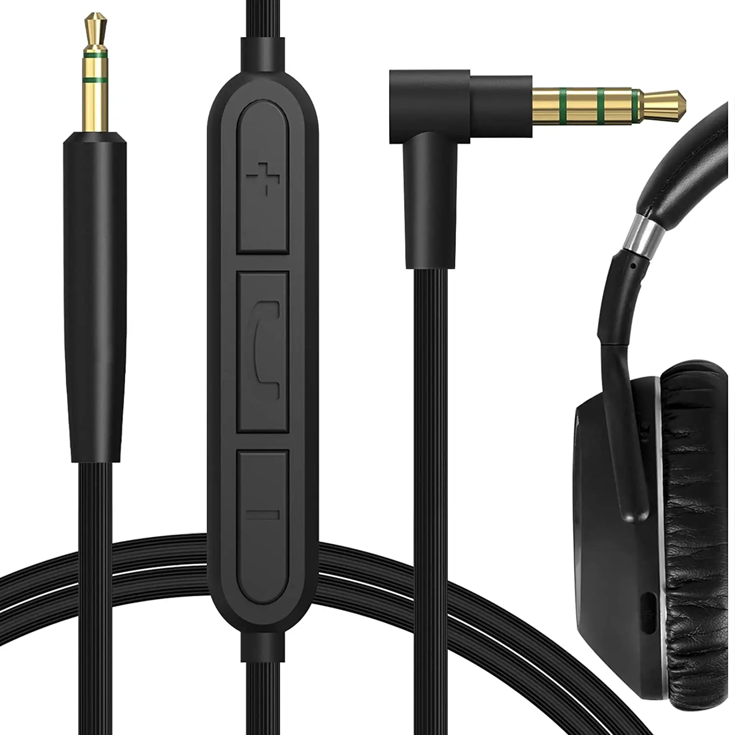 Cavo Audio Geekria Con Microfono Per Momentum 4, Cavo Sennheiser Pxc 550, 550Ii, Cavo Stereo Aux Da 2.5Mm Con Microfono (4 Piedi/1.2 M)