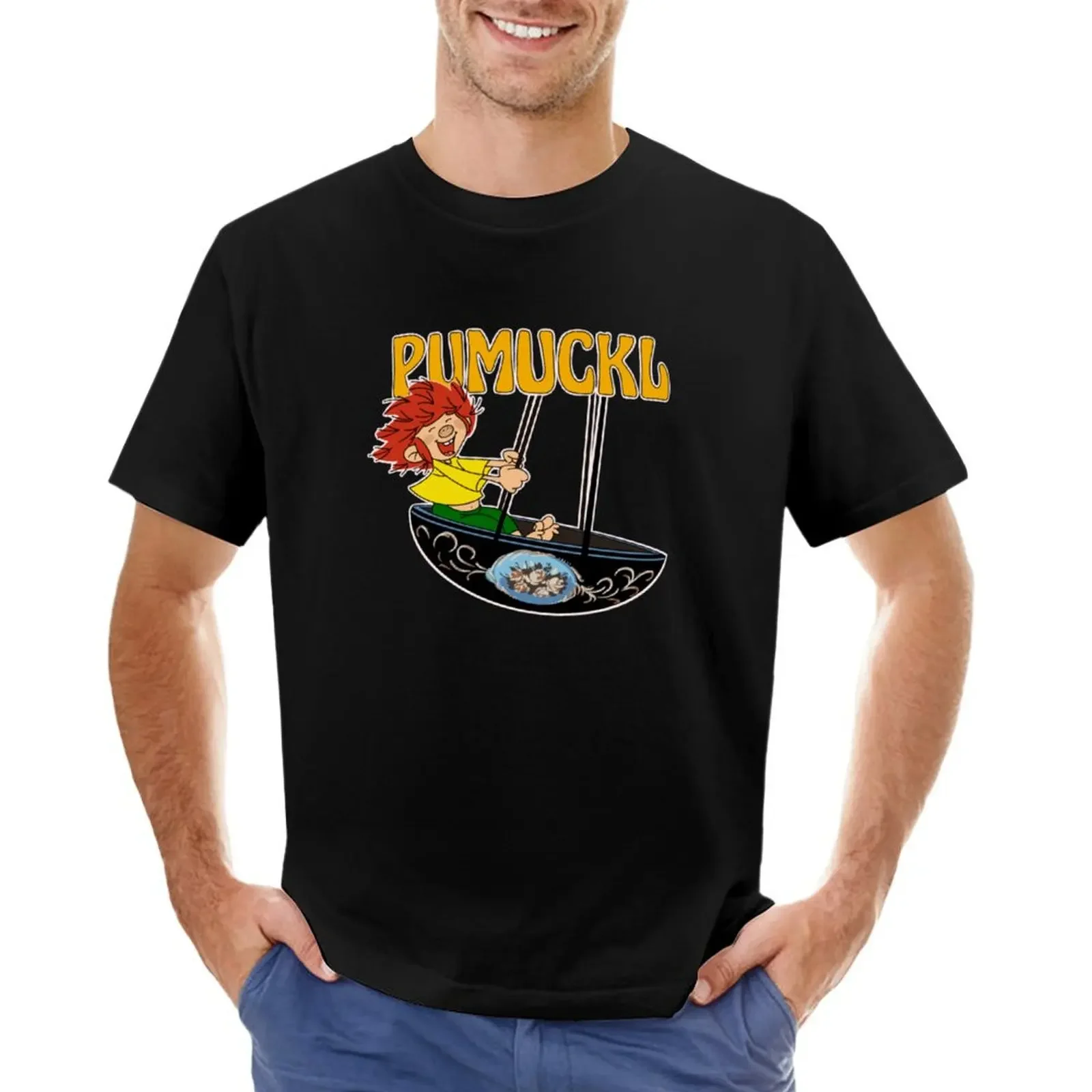 Pumuckl Swing T-Shirt Vintage Clothes Funnys Plain White T-Shirt Uomo