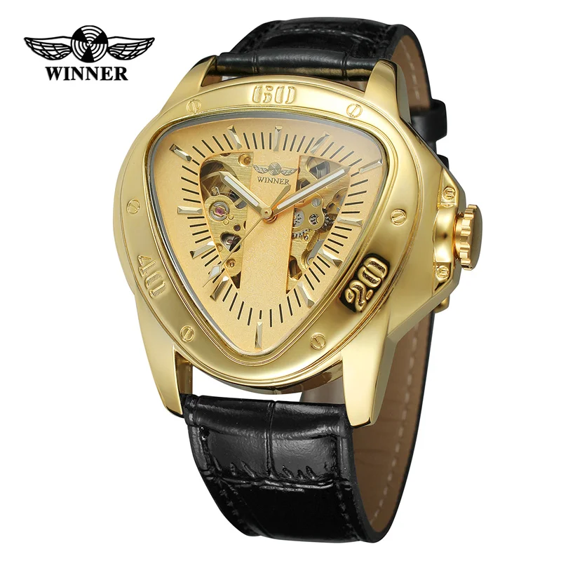 Forsining New Men Luxury Orologio Meccanico Business Automatic Skeleton Tourbillon Orologi 30M Orologio Con Quadrante Triangolare Impermeabile