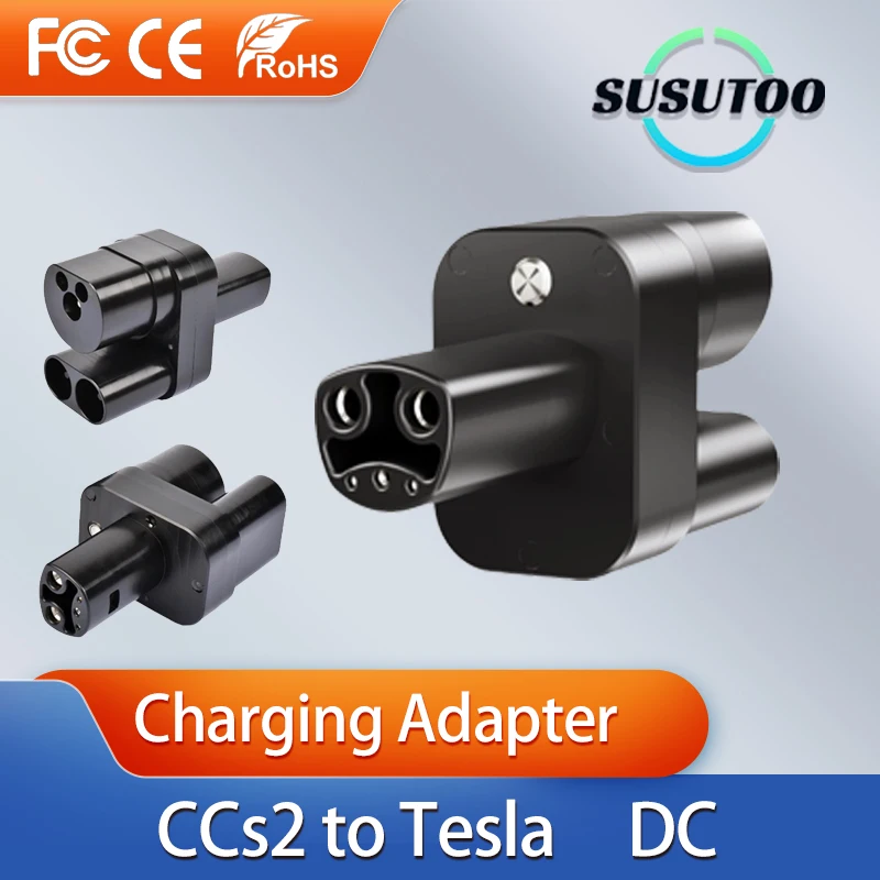 Adattatore Per Caricabatterie Suutoo Ccs2 A Nacs Ev Compatibile Con Tesla Model 3/X/Y 250Kw Max Fit Per Adattatore Tesla Ccs2 Per Tesla